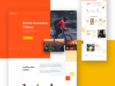 Video Advertisement Website agency color shapes creative concept design design minimal flat ecommerce interaction landing landing page design minimal page product typography ui ux video advertisement website web web design modern webdesign website