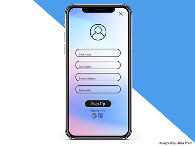 Sign-Up page app design ui