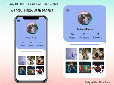 User Profile UI app design minimal ui web