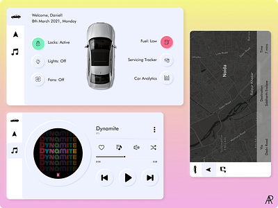 Car Dashboard UI app car dailyui dailyuichallenge dashboard ui design figma neumorphism ui ui userinterface web