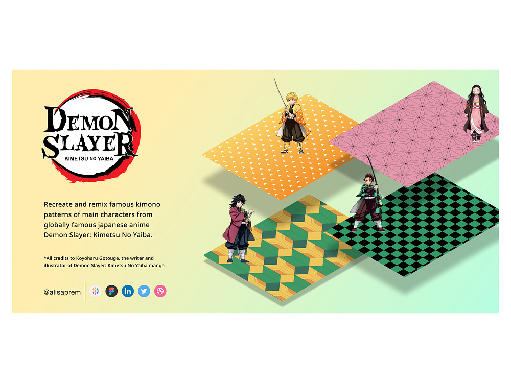 Demon Slayer Patterns Figma Community File by Alisa Prem on Dribbble