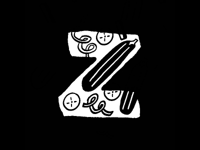 Z is for Zucchini 36days z 36daysoftype food illustration veg vegan zucchini