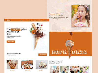 Icecream landing page design UI