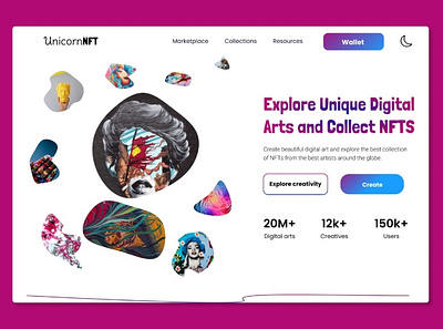 NFT landing page (light mode) blockchain nft landing page nft project ui ui design visual design