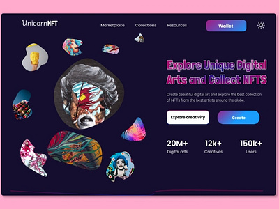 Nft landing page (dark mode)