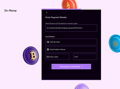 Crypto On-ramp blockchain crypto nft project onramp ui ui design web3 web3design
