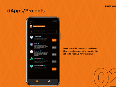 Opt-in Notifications for dApps blockchain crypto design ui ui design visual design