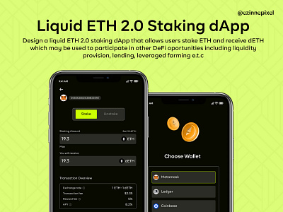 Liquid ETH 2.0 staking dApp blockchain crypto design ethereum ui ui design visual design