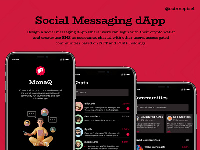 Social Messaging dApp blockchain crypto dapp dapps social messaging ui ui design visual design