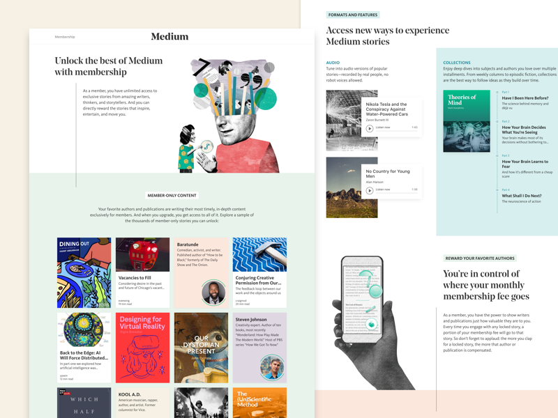 New Medium Branding and Landing Page visual design landing page pastels illustration branding website