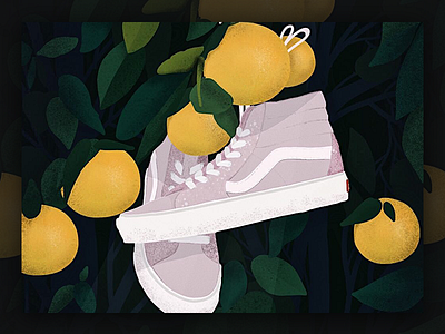 Vans graphic illustration ipad lemon material pro shoe sneaker vans
