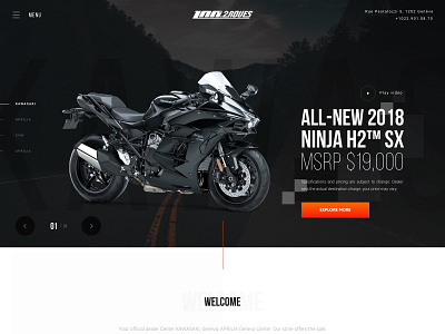 Motorcycles Homepage clean dark grid homepage landing minimal moto motor bike motorcycle ui web design