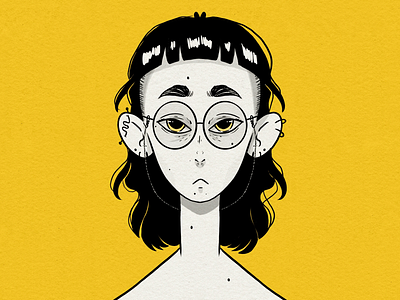 Self Portrait character digital illustration portrait procreate