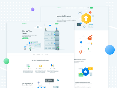GoMage: Server Support & Magento Upgrade pages balloons ecommerce illustration magento server ui uiux ux web webdesign