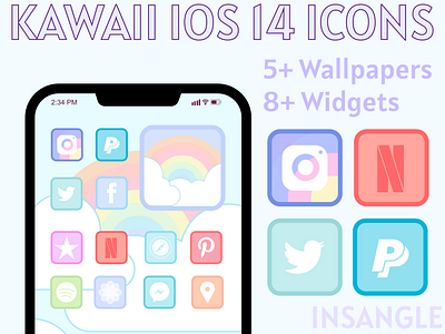 kawaii ios 14 app icons app icon design app icons app ios icon ios app ios14homescreen ios14icons kawaii minimal retro vector