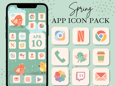 IOS 14 Spring App icons app icon design app icons app ios icon illustration ios app ios14homescreen ios14icons minimal retro spring