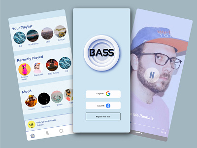 Bass-DailyUI blue dailyui dailyuichallenge design figma figmadesign illustration illustrator minimal musicplayer sabino ui ux