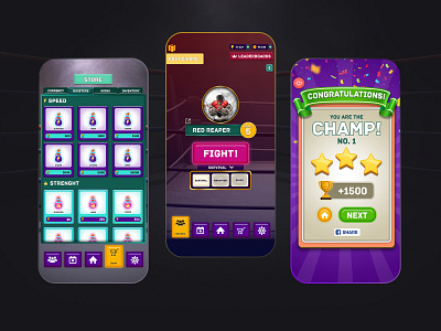 Mobile Game UI 2d 2d game android game boxing game figma game gaming gaming uiux gmaeui mobile mobile game mobile game ui photoshop ui ui design