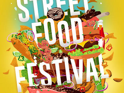 Street Food Festival (2017) handdrawn illustration key visual poster art