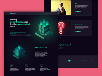 Chain Labs Website Design blockchain branding clean design ethereum figma futuristic glassmorphism illustration minimal neon nft ui ux web 3.0 website website design