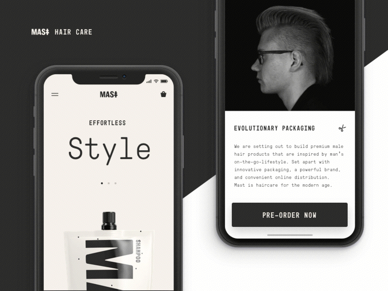 Mast Haircare gif interaction iphone iphone x mobile product design ui design web