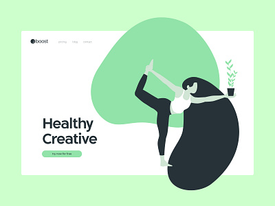 BOOST - landing page branding illustration logo ui ux