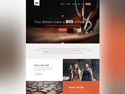 Rocktops Homepage design grid minimal orange web web design website