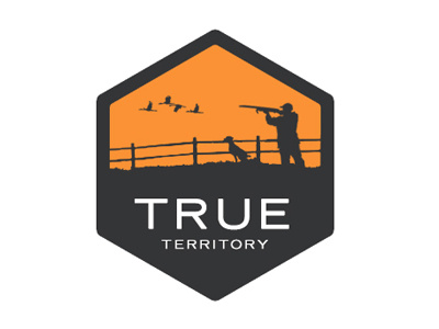 True Territory badge blue hunting identity logo mark
