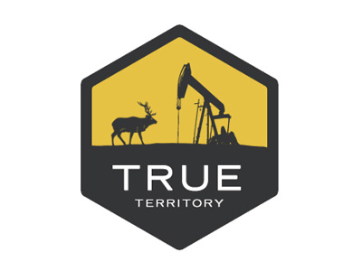 True Territory badge blue hunting identity logo mark