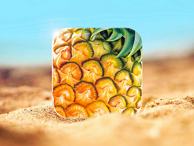 PineApp Icon 3d app beach dailyui icon pineapple