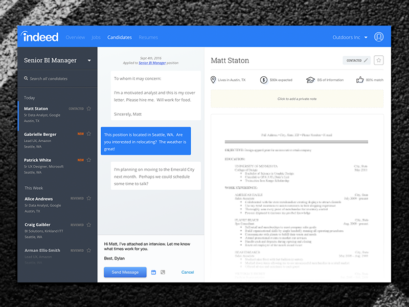 Blue Collar indeed resume ats inbox