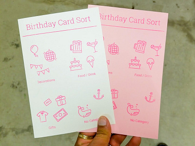 Birthday Card Sort birthday card card sort lithography sort user research