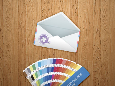 Email Coding envelope pantone stamp swatches vector wood