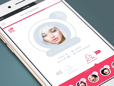 MyBloodBank app bright design flat grey gui ios iphone red ui ux