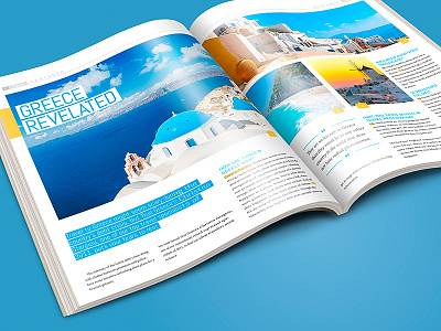 Veloce color design indesign layout magazine print spread travel