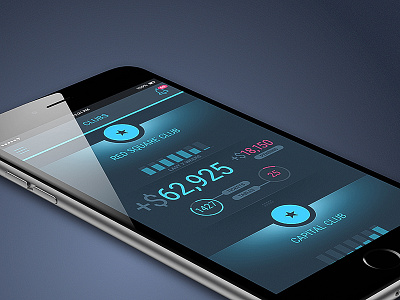 VKA app black blue dark design flat gui ios iphone ui ux