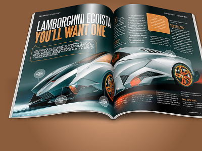 CM car design indesign layout magazine print spread