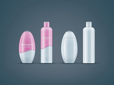 Shampoo bottles mock-up set