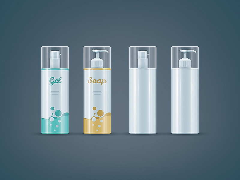 Download Soap / Gel bottles mock-up set by TheVectorminator on Dribbble