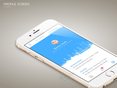 HZO app blue design flat gui ios iphone profile ui ux