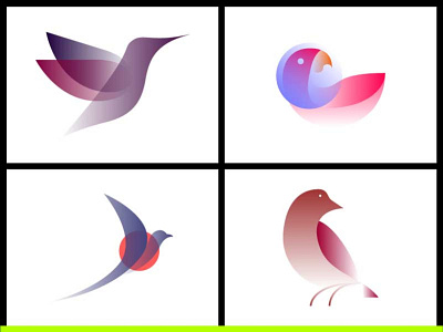 Vector illustrations bird cosmonaut design duck emblems feathered gradient icon icons logo logos logotype signs space style symbols tit vector vectorart wing