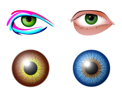 Vector illustrations body colorful eye eyes gradient graphic has have human icon iris logo magic of part realism realistic set style vector