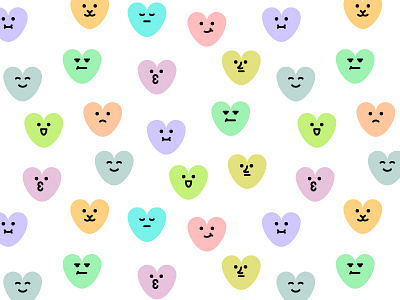 Pattern of hearts background bold design doodle face faces heart hearts line lines outline outlines pattern smile smiles stroke style texture wall wallpaper