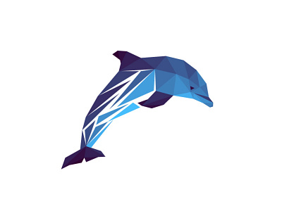 Low poly dolphin animal art design dolphin dolphins emblem fish illustration logo logotype low ocean poly polygonal sea sign style symbol vector