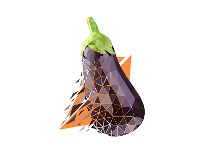 Low poly eggplant art break broke broken composition design eggplant fruit low poly polygonal split style vector vegetable