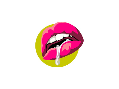 Lips art cum design emmblem female flat girl gradient graphic icon illustration lips logo logos milk mouth sour sperm style vector