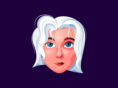 Girl art beautiful cartoon composition design face female front girl gradient icon lady little pretty style teen woman young