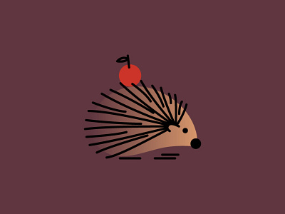 Hh animal art bold composition design hedgehog icon line logo outline outlines profile side style vector view
