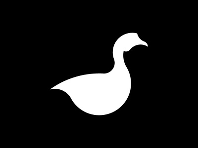 gs art bird black body dark design fish full goose length logo logotype profile side style vector view white