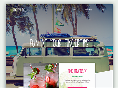 Cocktail Taxi cocktail design exotic ui ux web